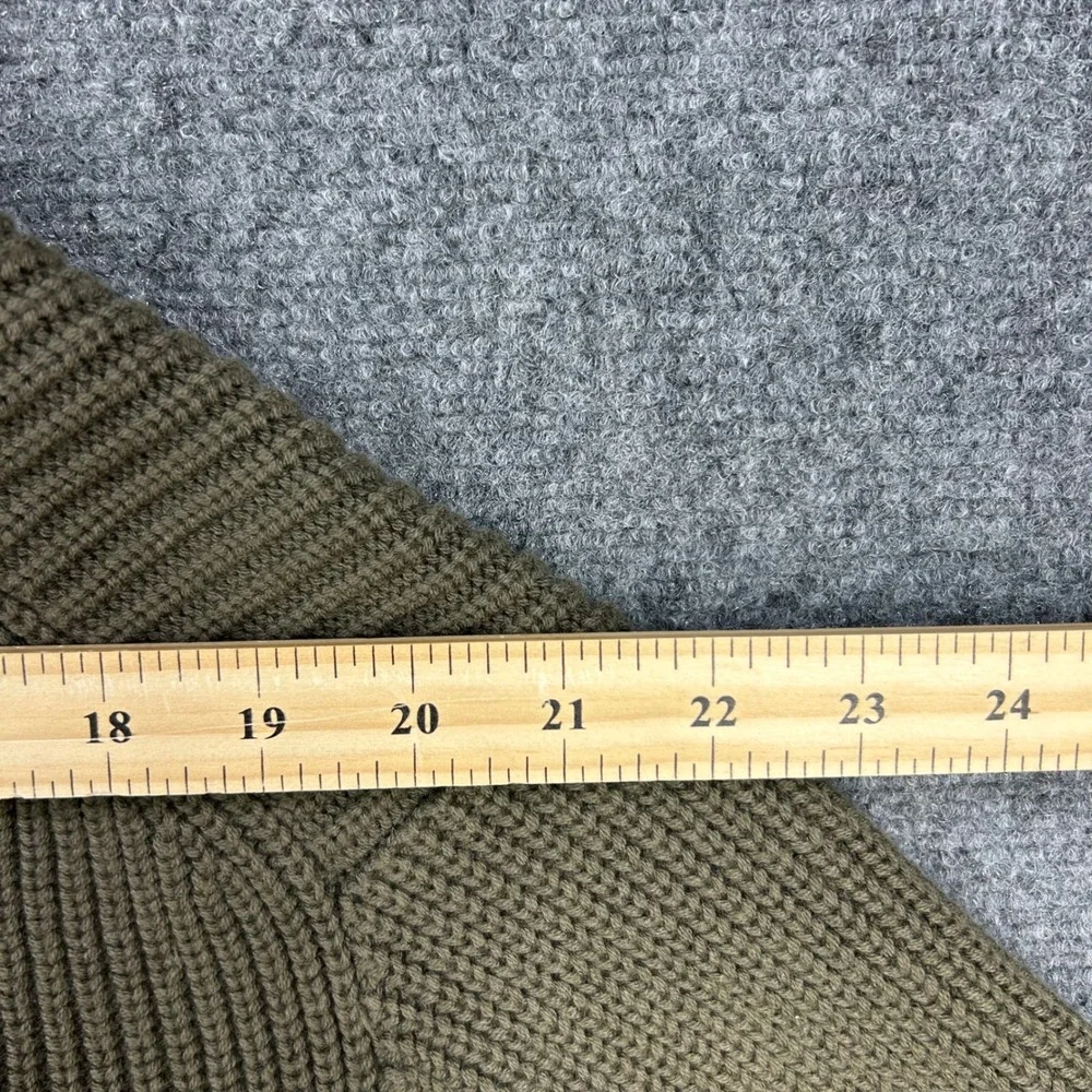 Duluth Wool Blend Shawl Collar Ribbed Knit Sweater Mens‎ XL Green Elbow Patches